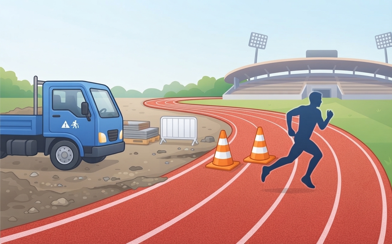 Accès au stade durant les travaux