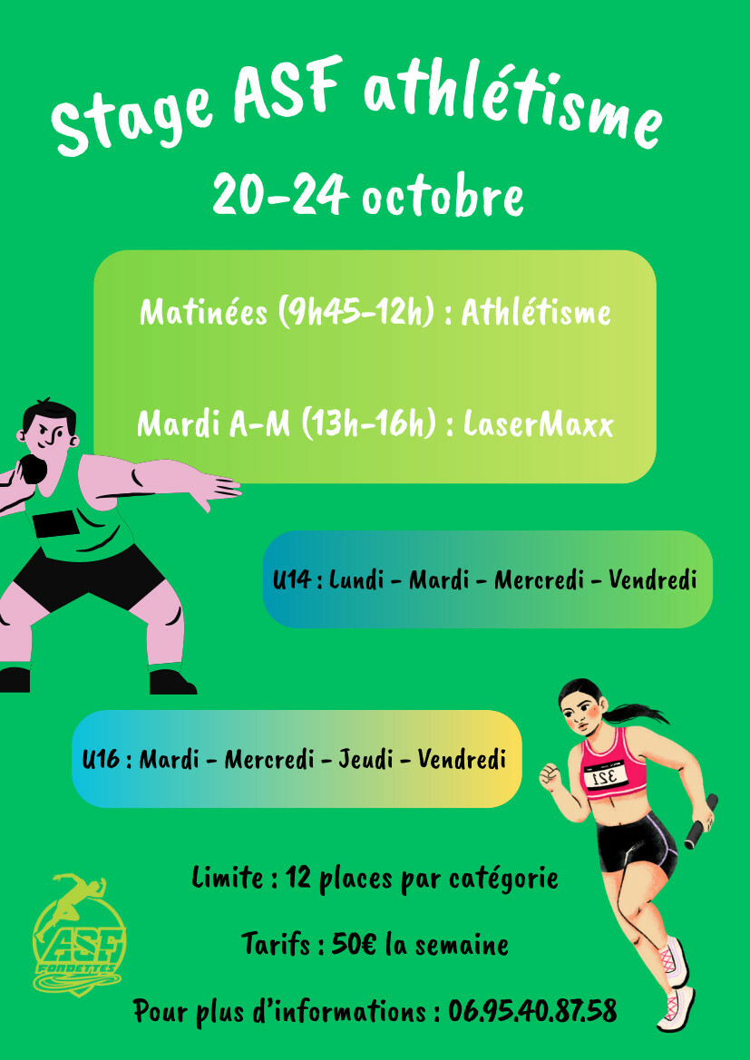 Stage ASF Athlétisme – Vacances de la Toussaint