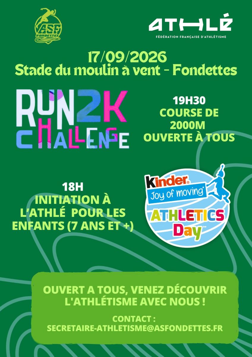 Kinder Athletics Day & Run2K Challenge