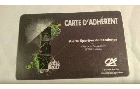 Carte d'adhérent Omnisports et partenaires